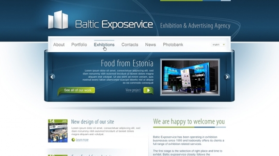 Сайт компании Baltic Exposervice